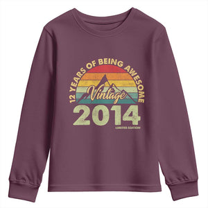 12th Birthday Youth Sweatshirt Vintage 2014 Limited Edition 12 Year Old Gift