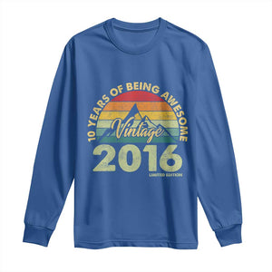 10th Birthday Long Sleeve Shirt Vintage 2016 Limited Edition 10 Year Old Bday Gift