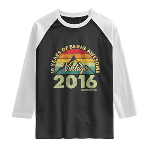10th Birthday Raglan Shirt Vintage 2016 Limited Edition 10 Year Old Bday Gift