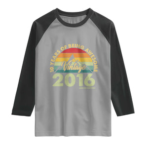 10th Birthday Raglan Shirt Vintage 2016 Limited Edition 10 Year Old Bday Gift