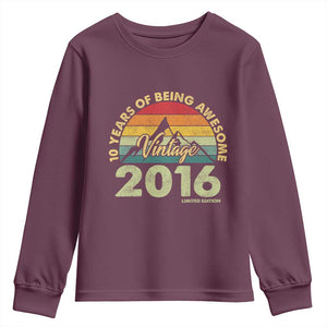 10th Birthday Youth Sweatshirt Vintage 2016 Limited Edition 10 Year Old Bday Gift