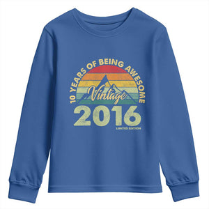 10th Birthday Youth Sweatshirt Vintage 2016 Limited Edition 10 Year Old Bday Gift