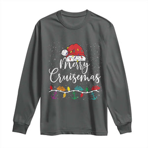 Merry Cruisemas Long Sleeve Shirt Family Christmas Cruise Holiday Trip TS10 Dark Heather Print Your Wear