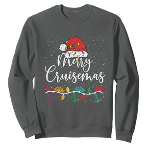 Merry Cruisemas Sweatshirt Family Christmas Cruise Holiday Trip TS10 Dark Heather Print Your Wear