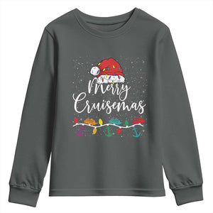Merry Cruisemas Youth Sweatshirt Family Christmas Cruise Holiday Trip TS10 Dark Heather Print Your Wear