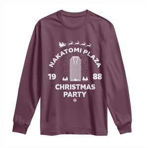 Nakatomi Plaza Christmas Party Long Sleeve Shirt Funny 80's Movie Xmas Party TS10 Maroon Print Your Wear