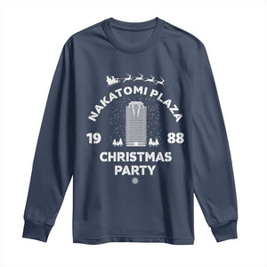 Nakatomi Plaza Christmas Party Long Sleeve Shirt Funny 80's Movie Xmas Party TS10 Navy Print Your Wear