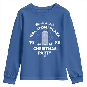 Nakatomi Plaza Christmas Party Youth Sweatshirt Funny 80's Movie Xmas Party TS10 Royal Blue Print Your Wear