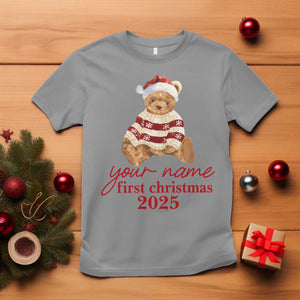 Personalised My First Christmas T Shirt Custom Name Newborn Baby 1st Xmas TS10 Sport Gray Print Your Wear