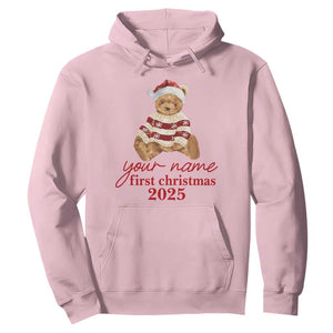 Personalised My First Christmas Hoodie Custom Name Newborn Baby 1st Xmas TS10 Light Pink Print Your Wear