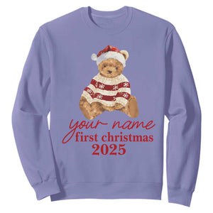 Personalised My First Christmas Sweatshirt Custom Name Newborn Baby 1st Xmas TS10 Violet Print Your Wear