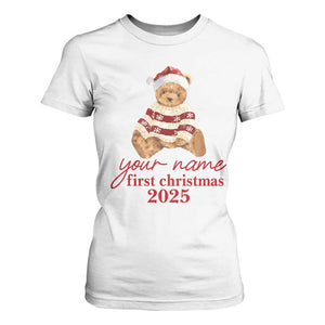 Personalised My First Christmas T Shirt For Women Custom Name Newborn Baby 1st Xmas TS10 White Print Your Wear