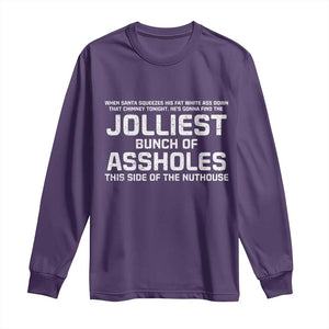 Funny Christmas Long Sleeve Shirt Jolliest Bunch of A-Holes Xmas Vacation TS10 Purple Print Your Wear