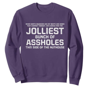 Funny Christmas Sweatshirt Jolliest Bunch of A-Holes Xmas Vacation TS10 Purple Print Your Wear