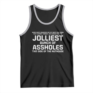 Funny Christmas Tank Top Jolliest Bunch of A-Holes Xmas Vacation TS10 Black Athletic Heather Print Your Wear