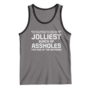 Funny Christmas Tank Top Jolliest Bunch of A-Holes Xmas Vacation TS10 Deep Heather Black Print Your Wear