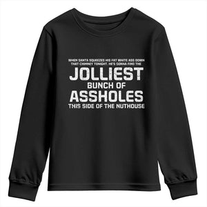 Funny Christmas Youth Sweatshirt Jolliest Bunch of A-Holes Xmas Vacation TS10 Black Print Your Wear