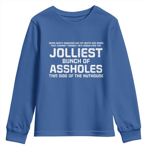 Funny Christmas Youth Sweatshirt Jolliest Bunch of A-Holes Xmas Vacation TS10 Royal Blue Print Your Wear
