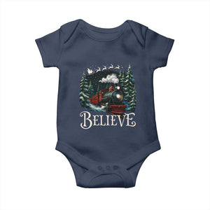 Polar Express Baby Onesie Christmas Believe TS10 Navy Print Your Wear