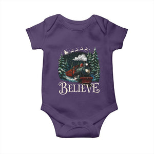 Polar Express Baby Onesie Christmas Believe TS10 Purple Print Your Wear