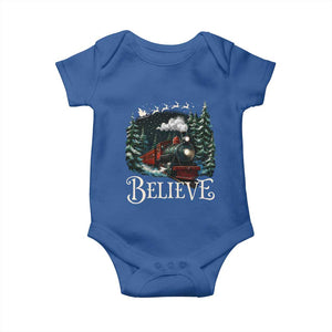 Polar Express Baby Onesie Christmas Believe TS10 Royal Blue Print Your Wear