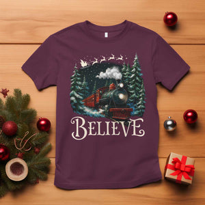 Polar Express T Shirt Christmas Believe TS10 Maroon Print Your Wear