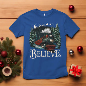 Polar Express T Shirt Christmas Believe TS10 Royal Blue Print Your Wear