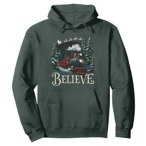 Polar Express Hoodie Christmas Believe TS10 Dark Forest Green Print Your Wear