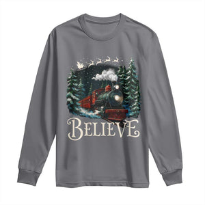 Polar Express Long Sleeve Shirt Christmas Believe TS10 Charcoal Print Your Wear