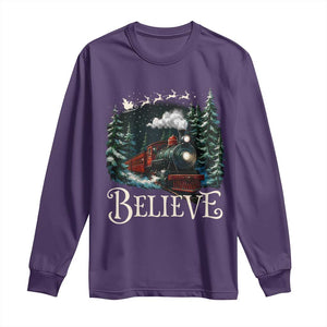 Polar Express Long Sleeve Shirt Christmas Believe TS10 Purple Print Your Wear