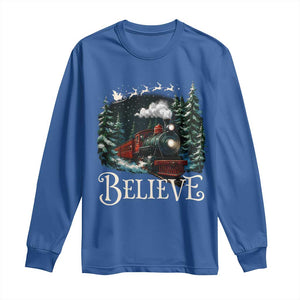 Polar Express Long Sleeve Shirt Christmas Believe TS10 Royal Blue Print Your Wear