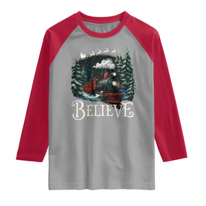 Polar Express Raglan Shirt Christmas Believe TS10 Sport Gray Red Print Your Wear
