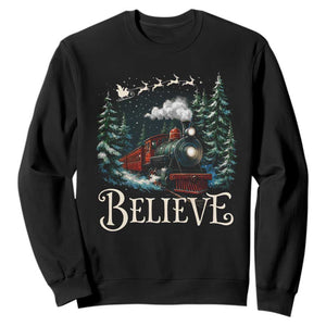 Polar Express Sweatshirt Christmas Believe TS10 Black Print Your Wear
