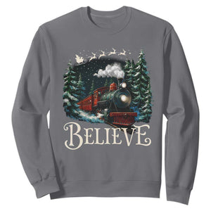 Polar Express Sweatshirt Christmas Believe TS10 Charcoal Print Your Wear