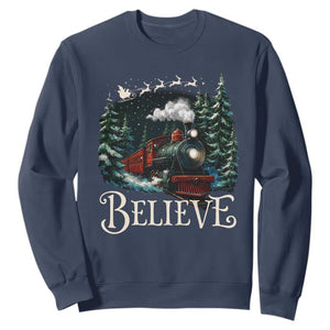 Polar Express Sweatshirt Christmas Believe TS10 Navy Print Your Wear