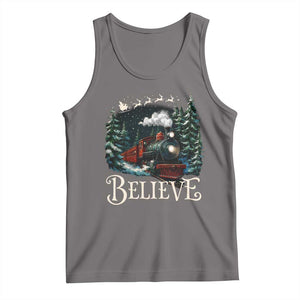 Polar Express Tank Top Christmas Believe TS10 Deep Heather Print Your Wear