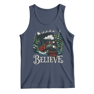 Polar Express Tank Top Christmas Believe TS10 Navy Print Your Wear