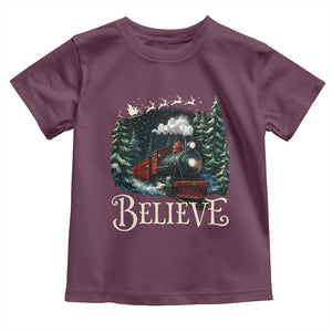 Polar Express Toddler T Shirt Christmas Believe TS10 Maroon Print Your Wear