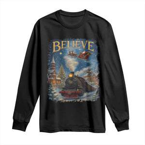 Polar Express Long Sleeve Shirt Retro Vintage Christmas Believe TS10 Black Print Your Wear
