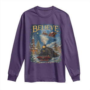 Polar Express Long Sleeve Shirt Retro Vintage Christmas Believe TS10 Purple Print Your Wear