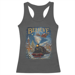Polar Express Racerback Tank Top Retro Vintage Christmas Believe TS10 Dark Heather Print Your Wear