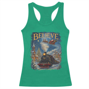 Polar Express Racerback Tank Top Retro Vintage Christmas Believe TS10 Irish Green Print Your Wear