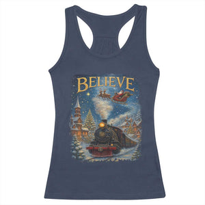 Polar Express Racerback Tank Top Retro Vintage Christmas Believe TS10 Navy Print Your Wear