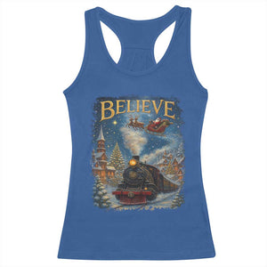 Polar Express Racerback Tank Top Retro Vintage Christmas Believe TS10 Royal Blue Print Your Wear