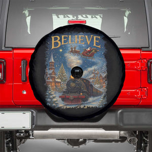 Polar Express Spare Tire Cover Retro Vintage Christmas Believe TS10 Black Print Your Wear