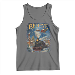 Polar Express Tank Top Retro Vintage Christmas Believe TS10 Black Heather Print Your Wear
