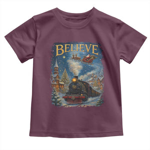 Polar Express Toddler T Shirt Retro Vintage Christmas Believe TS10 Maroon Print Your Wear