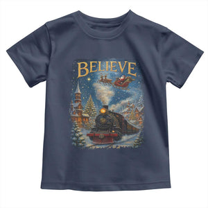 Polar Express Toddler T Shirt Retro Vintage Christmas Believe TS10 Navy Print Your Wear