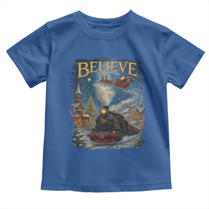 Polar Express Toddler T Shirt Retro Vintage Christmas Believe TS10 Royal Blue Print Your Wear