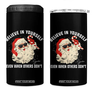 Vintage Christmas Santa Claus Face 4 in 1 Can Cooler Tumbler Retro Believe In Yourself Funny Motivational - Print Your Wear